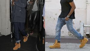 Rihanna et Kanye West portant des Timberlands