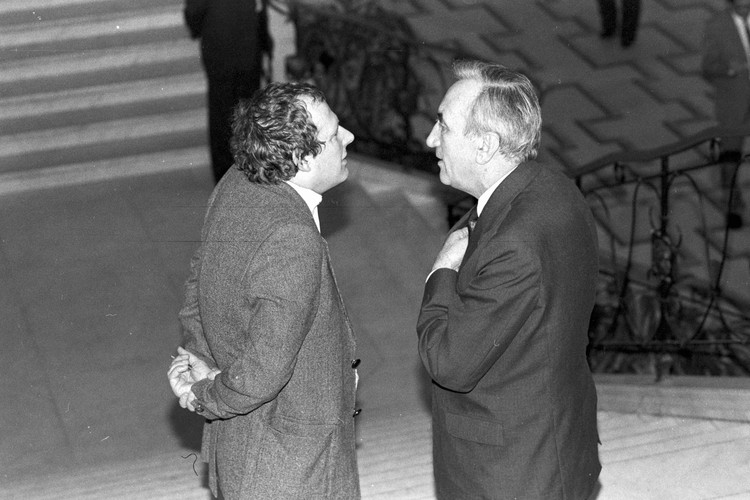Tadeusz Mazowiecki i Adam Michnik (1989)