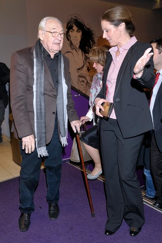 Andrzej Wajda z córką Karoliną Wajdą na premierze 'Pokłosia'