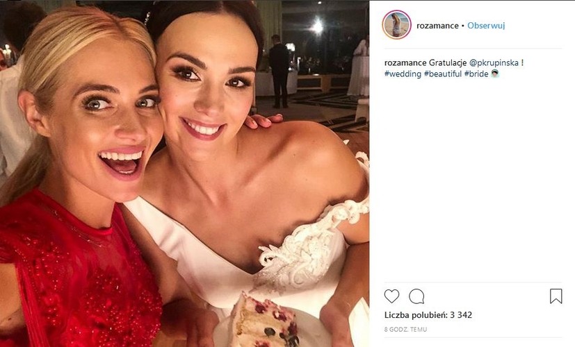 Rozalia Mancewicz na ślubie Pauliny Krupińskiej i Sebastiana Karpiela-Bułecki