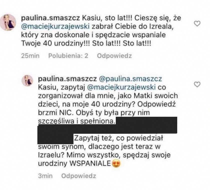 Komentarz Pauliny Smaszcz. 