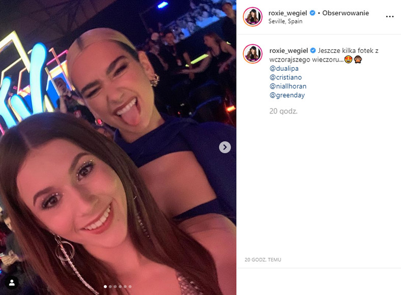 Roksana Węgiel i Dua Lipa zrobili sobie wspólne selfie