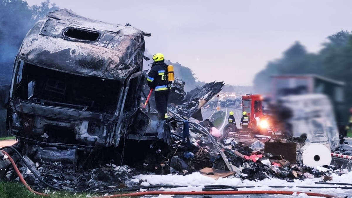 Tragiczny wypadek na A4. Zderzyły się dwie ciężarówki, jest ofiara śmiertelna