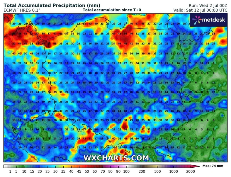 Niższe temperatury pójdą w parze z częstszymi opadami deszczu oraz burzami