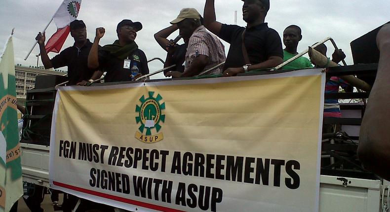 ASUP members in one of the many protests...