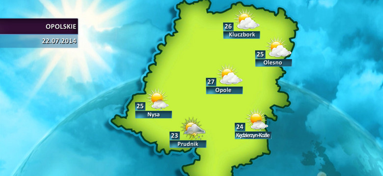 Prognoza pogody dla woj. opolskiego - 22.07