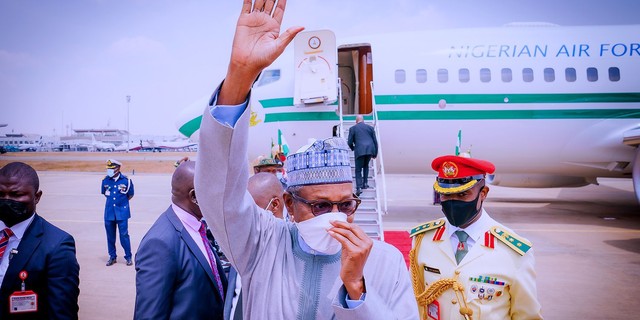 Buhari Returns From Nairobi, Kenya