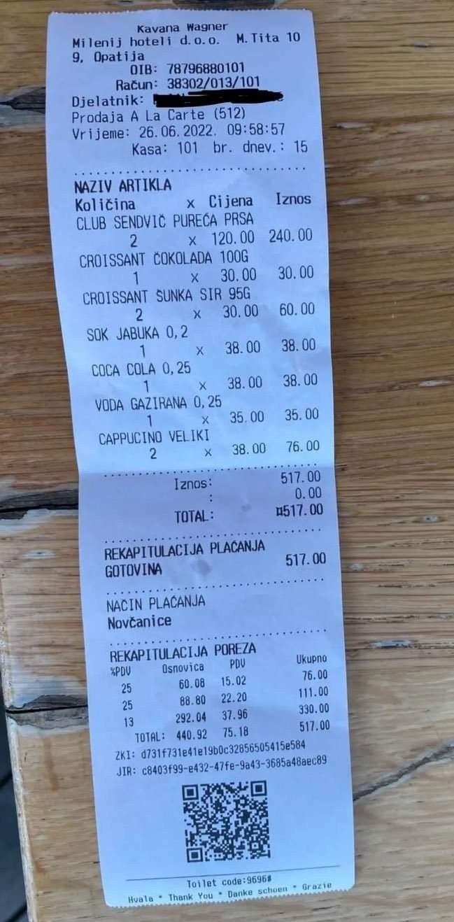 Zákazníka ten účet šokoval.