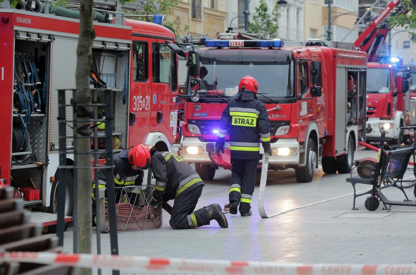 Pożar kamienicy przy Piotrkowskiej w Łodzi