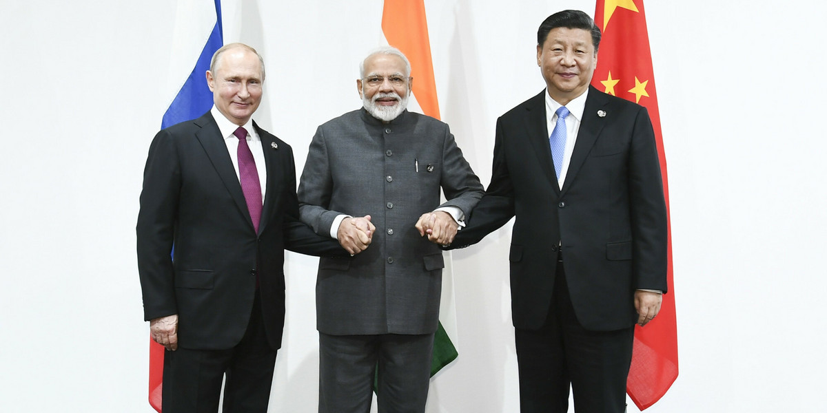 Władimir Putin, Narendra Modi i Xi Jinping w 2019 r.