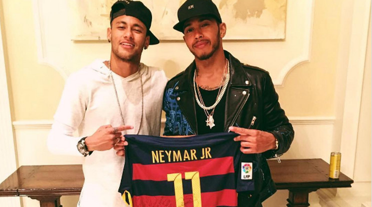 Neymar és Hamilton nagy cimbik / Fotó: Instagram-Neymar Jr.