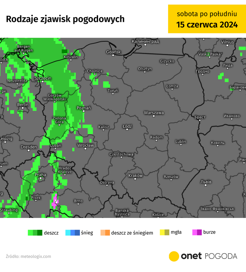 Od zachodu do Polski wkroczy front atmosferyczny z przelotnym deszczem i burzami