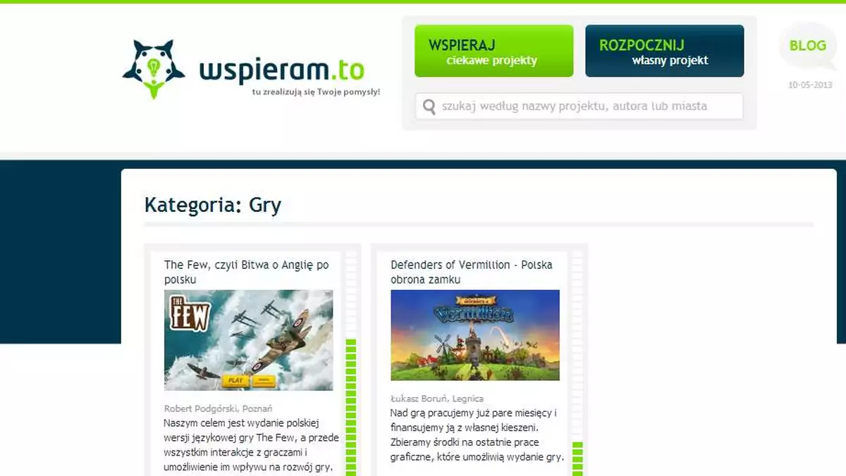 Gry indie w serwisie Wspieram.to