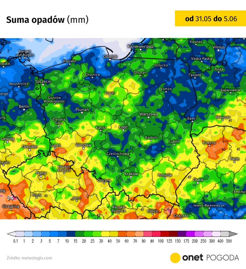 W najbliższych dniach czeka nas więcej opadów deszczu i to na obszarze niemal całej Polski