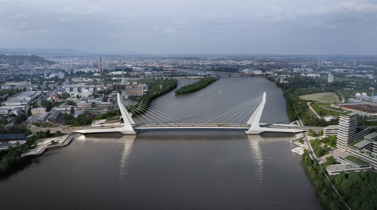 Az új budapesti Duna-híd látványterve - Fotó: MTI/UNStudió és a Buro Happold Engineering