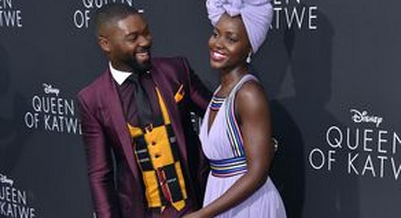 David Oyelowo and Lupita Nyong'o at Queen of Katwe premiere