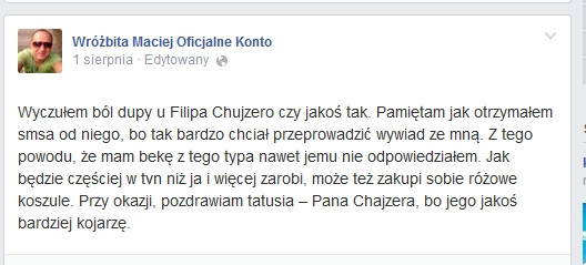 Wróżbita Maciej o Filipie Chajzerze