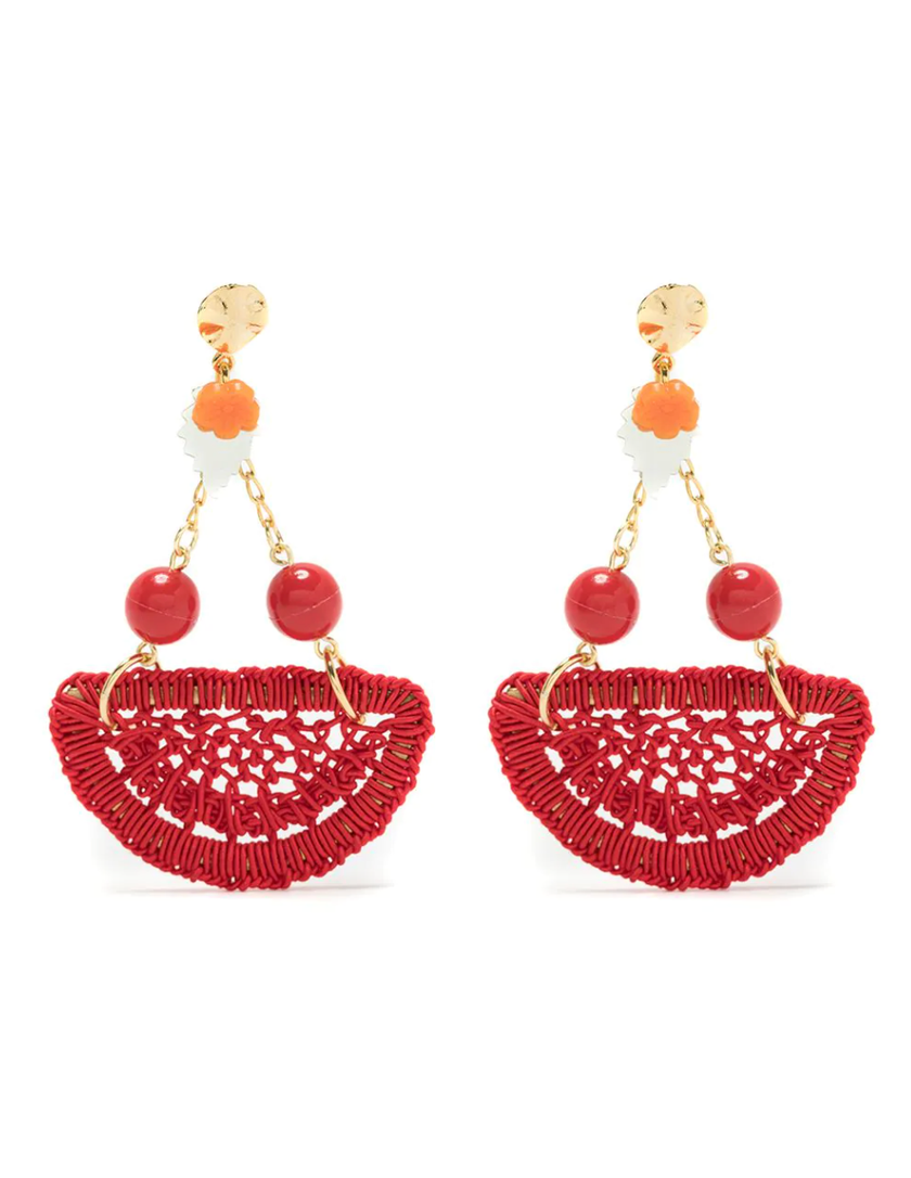 Den Häkel-Trend gibts auch in Form von Accessoires, wie bei diesen Ohrringen von Amir Slama für 148 Franken, via Farfetch.