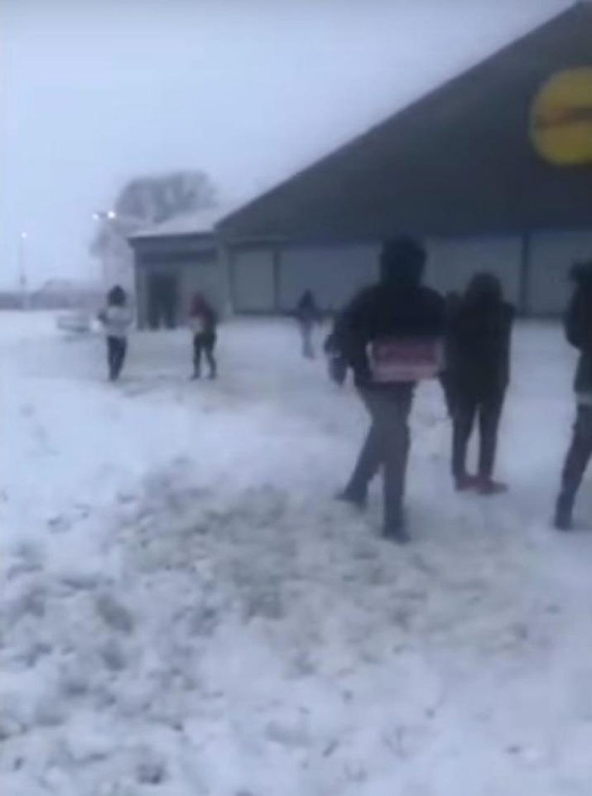 Oszalały tłum napadł na Lidla koparką. Na pomoc wysłano wojsko