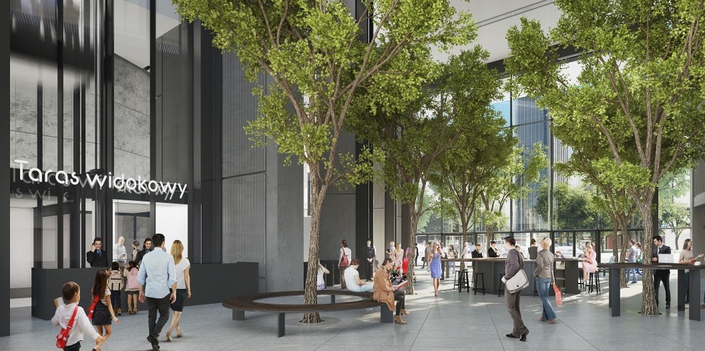 Na parterach dwóch niższych budynków zaprojektowanych przez polską pracownię architektoniczną Hermanowicz Rewski Architekci zaplanowano przestrzeń handlowo-usługową. Znajdą się tutaj niewielkie sklepy, punkty usługowe, restauracje i kawiarnie. Wygodne pasaże pod dachem będą służyć warszawiakom przez cały rok.