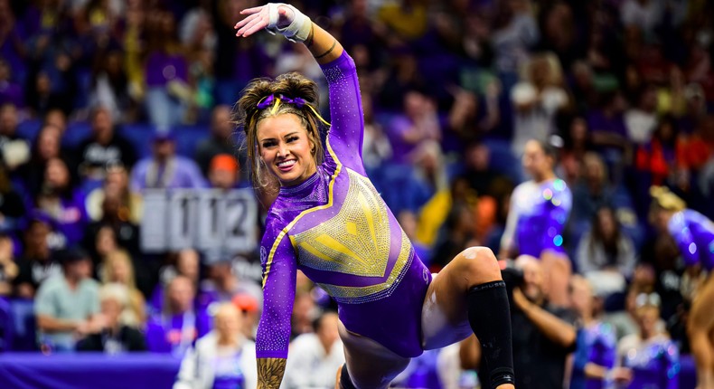 KJ Johnson, a gymnast with the NCAA Champion team at Louisiana State University, shared her go-to exercise for a stronger core.Georgia Jones/Courtesy of KJ Johnson