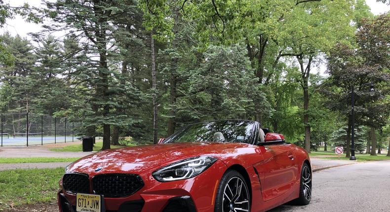 The 2019 BMW Z4 sDrive30i arrived at our suburban New Jersey test center wearing a fetching San Francisco Red Metallic paint job. The as-tested price was $64,000, with thousands of dollars in extras adding to the $50,000 MSRP.