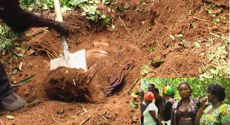 The grave site where the bodies were exhumed