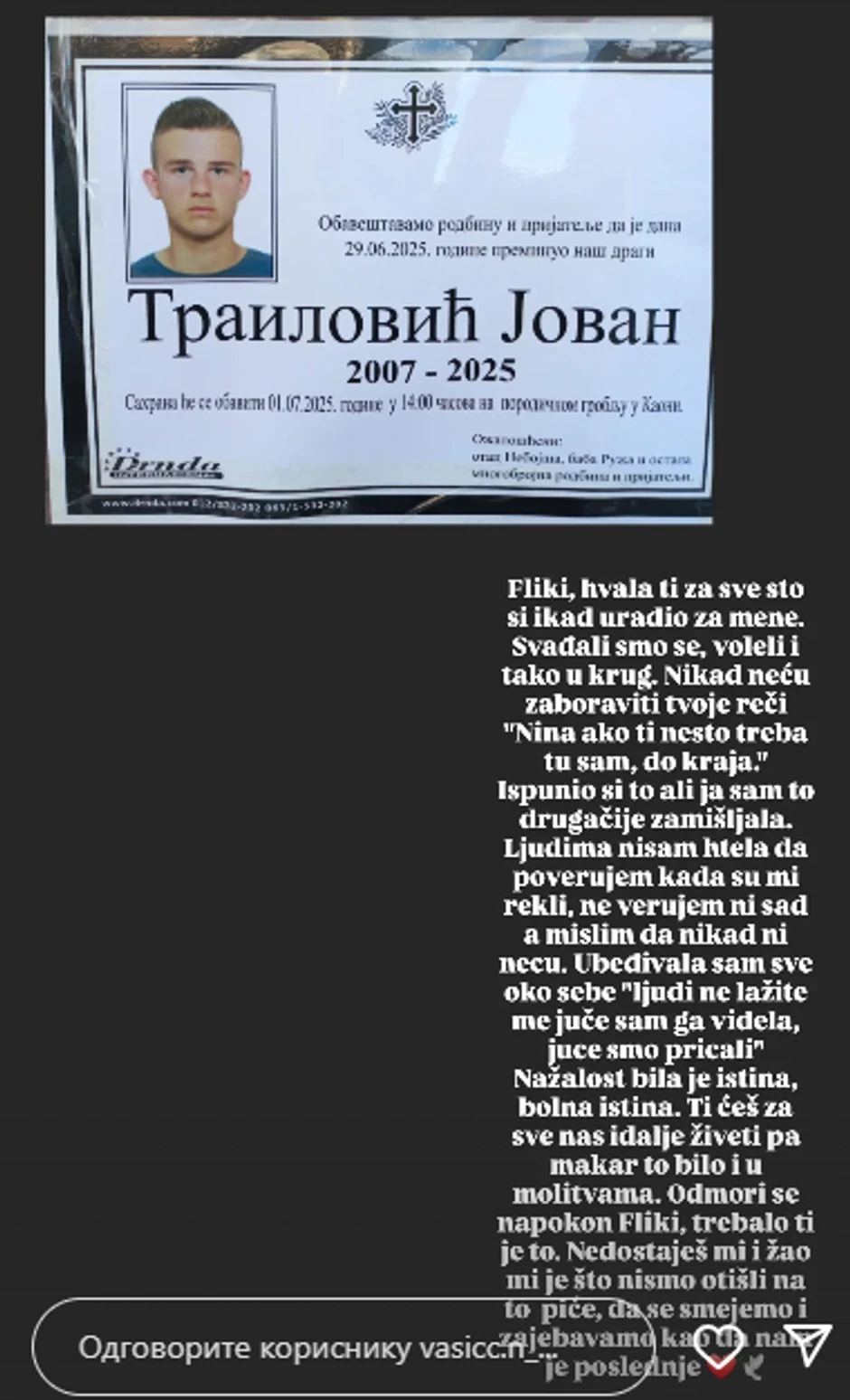 Potresne poruke opraštanja 