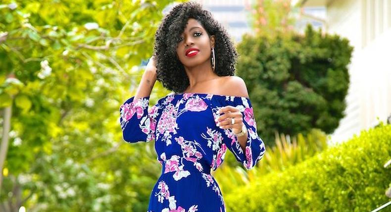 Folake Huntoon does a bardot maxi with 'snatched' waistline