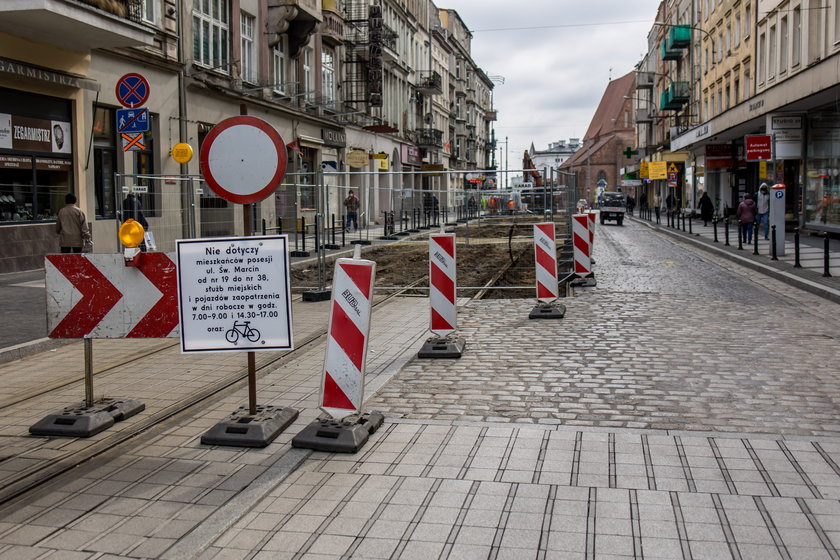 Trwa przebudowa ul. Święty Marcin i Alei Marcinkowskiego