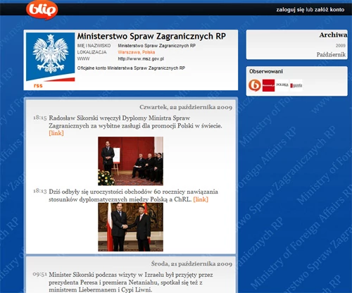 MSZ dołączyło do rosnącej grupy instytucji, które dzięki Blipowi postawiły na otwartość i bezpośrednią komunikację z internautami. Profile na Blipie ma już ZUS (zus.blip.pl), Poczta Polska (pocztapolska.blip.pl), wiele urzędów miast (np. krakow.blip.pl, radom.blip.pl)
