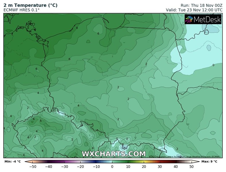 Temperatura w ciągu dnia będzie coraz niższa