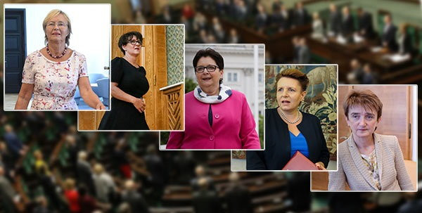 Kobiety w rządzie: Lena Kolarska-Bobińska, Joanna Kluzik-Rostkowska, Teres Piotrowska, Małgorzata Omilanowska, Maria Wasiak