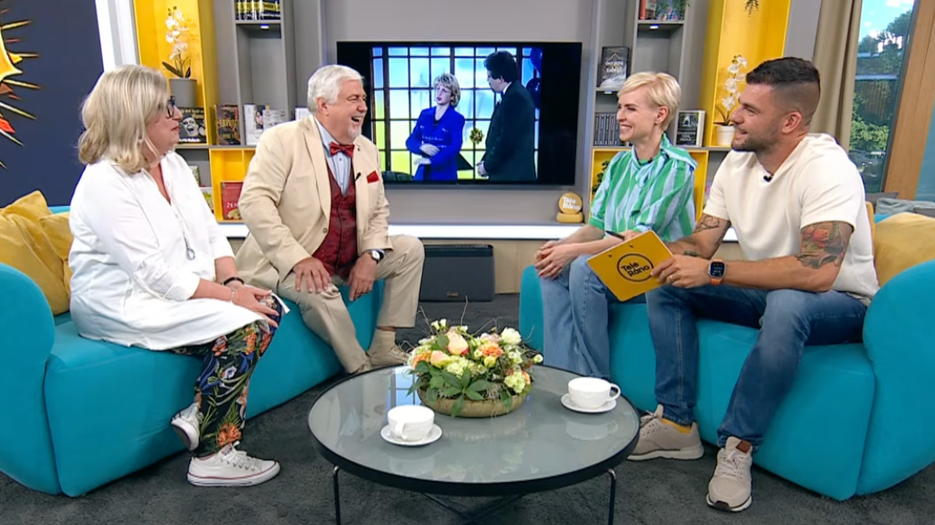 Elena Vacvalová a Oliver Andrásy v Teleráne. 