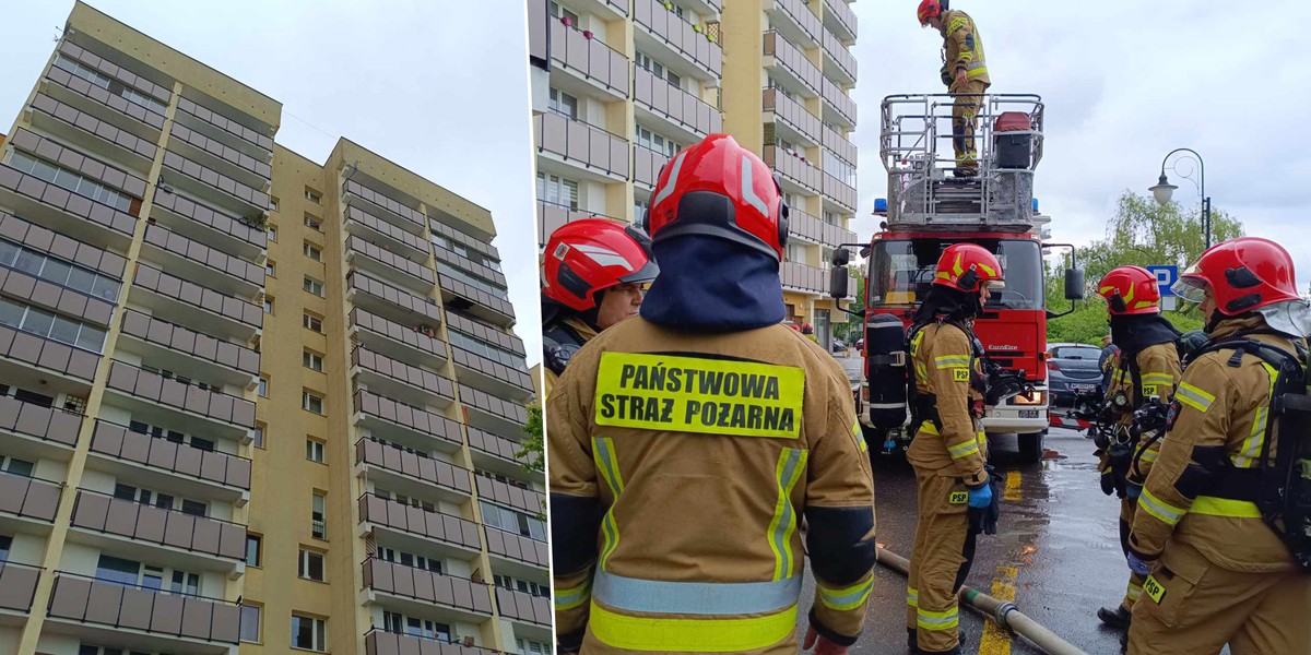 Pożar pojawił się na 10 piętrze przy ul. Igańskiej.