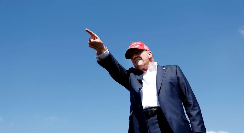 Republican presidential candidate, former U.S. President Donald Trump arrives to a rally at Greenbrier Farms on June 28, 2024 in Chesapeake, Virginia.Anna Moneymaker/Getty Images