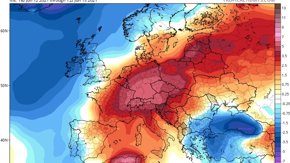 Anomalie termiczne w Europie