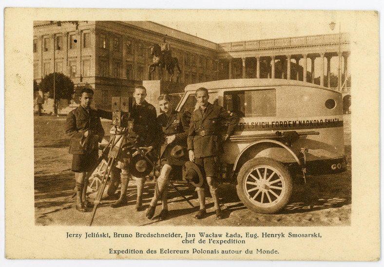 Jerzy Jeliński, Bruno Bredschneider,Jan Wacław Łada i Eugeniusz Henryk Smosarski w Warszawie (maj 1926 r.) 