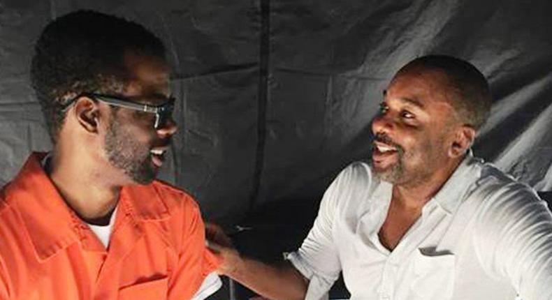 Chris Rock and Lee Daniels on the set of Empire season 2