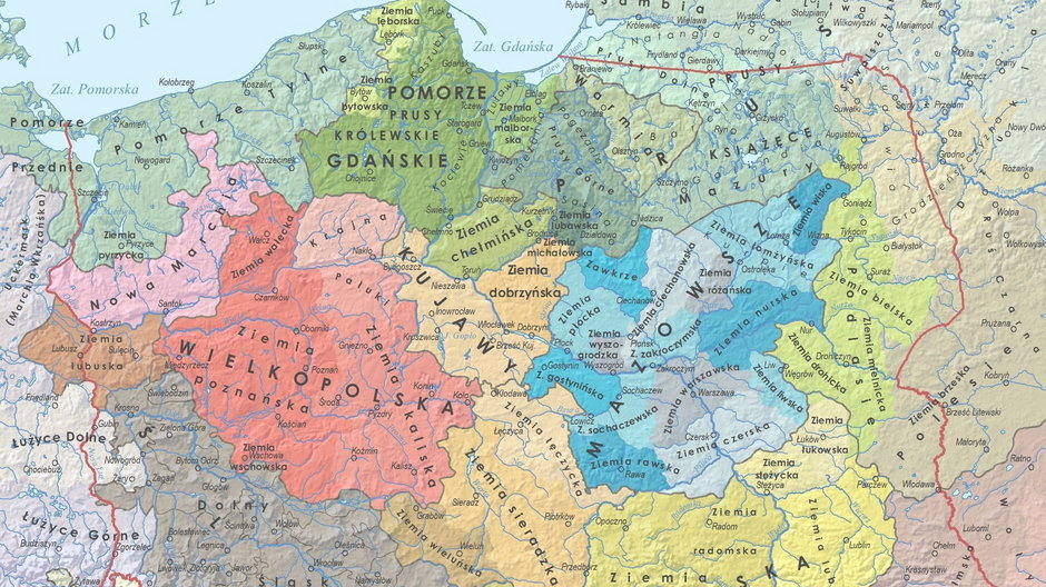 Regiony historyczne w Polsce (aut. Marcin Sobiech / EXGEO Professional Map)