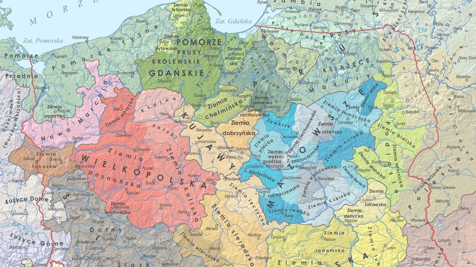 Regiony historyczne w Polsce (aut. Marcin Sobiech / EXGEO Professional Map)