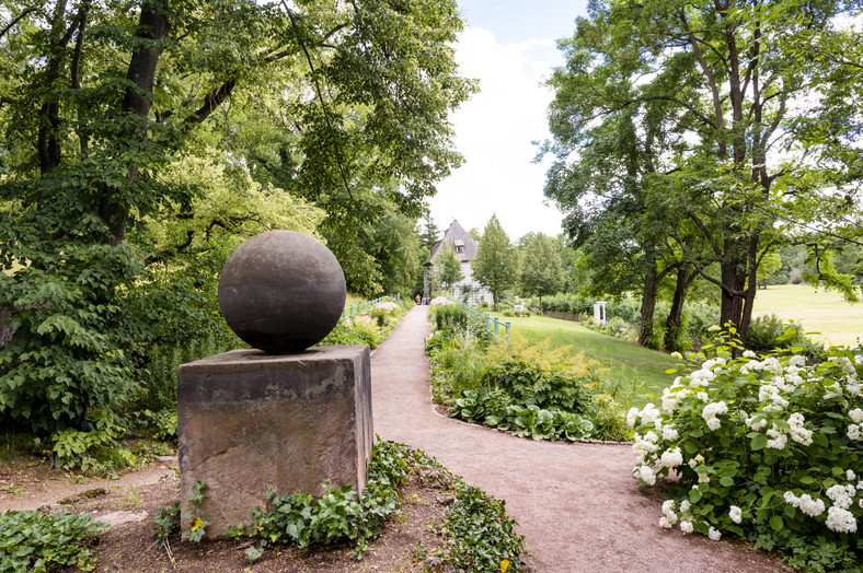 Park nad rzeką Ilm (Ilmpark), w tle dom Goethego z ogrodem