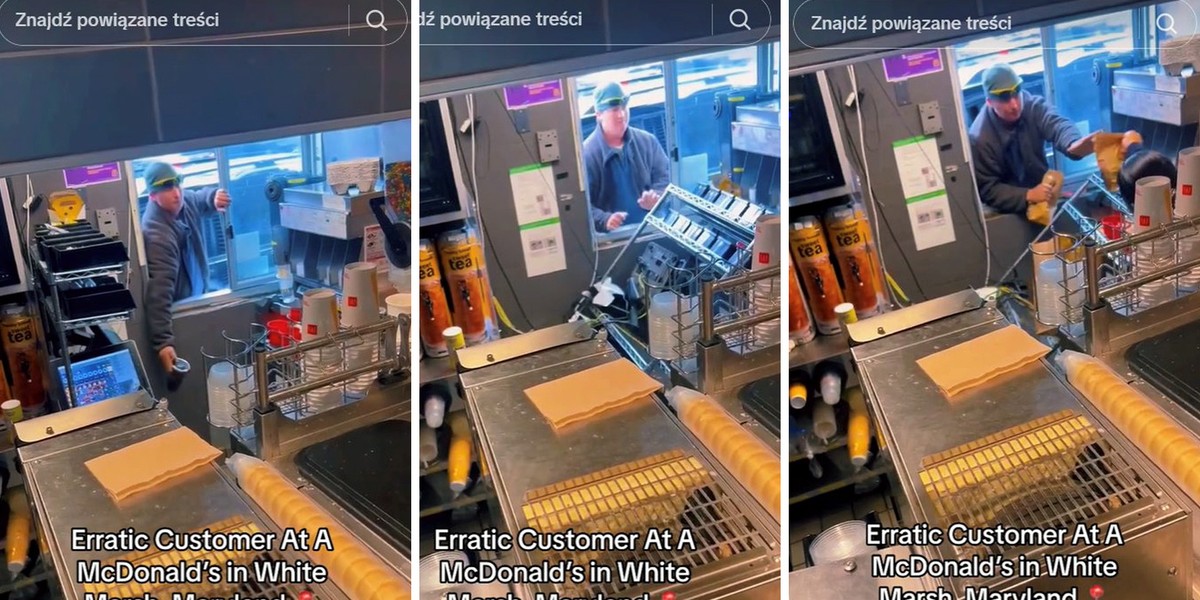 Klient McDrive wpadł w szał i zdemolował stanowisko. Żądał jedzenia.