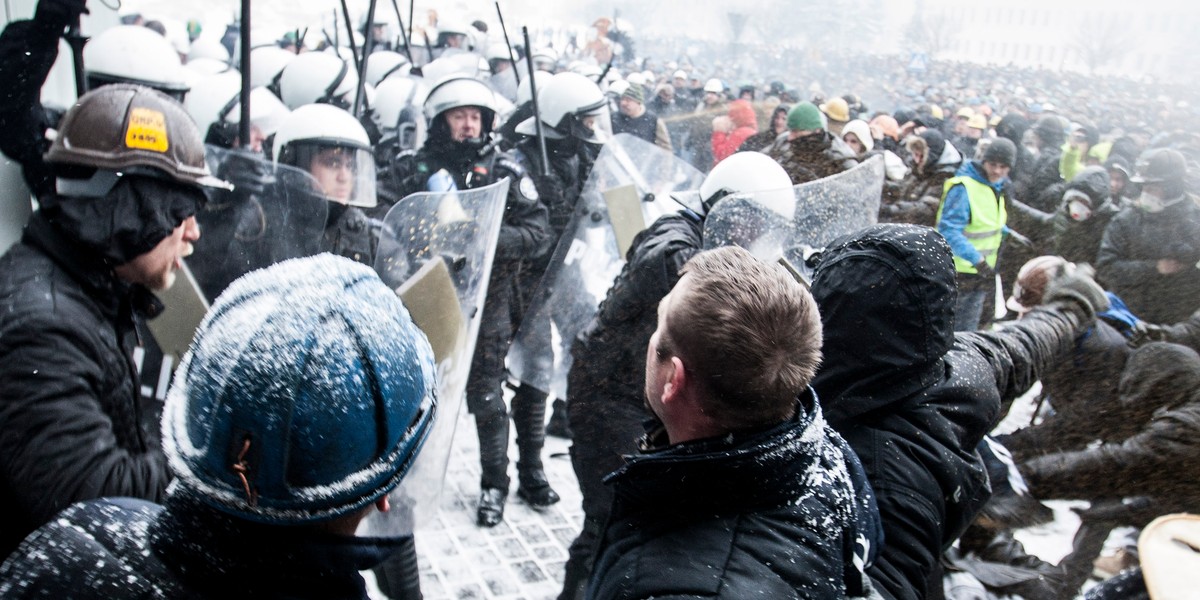 jastrzębie zdrój demonstracja górnicy 