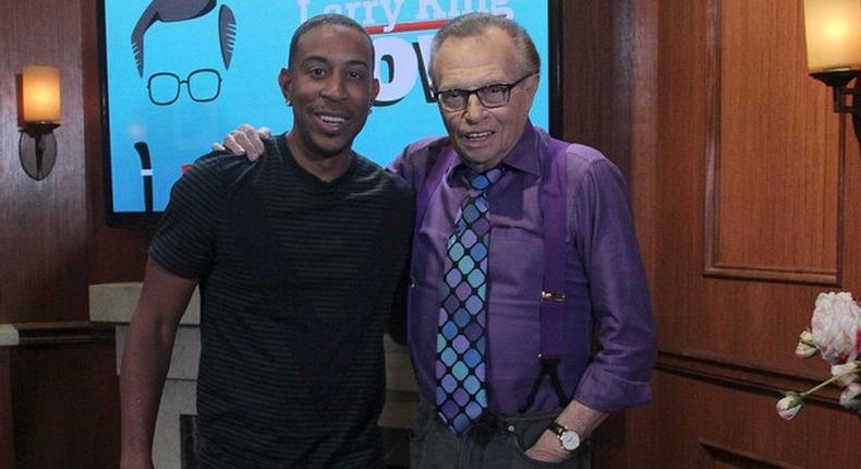 Ludacris and Larry King on the set of Larry King Now