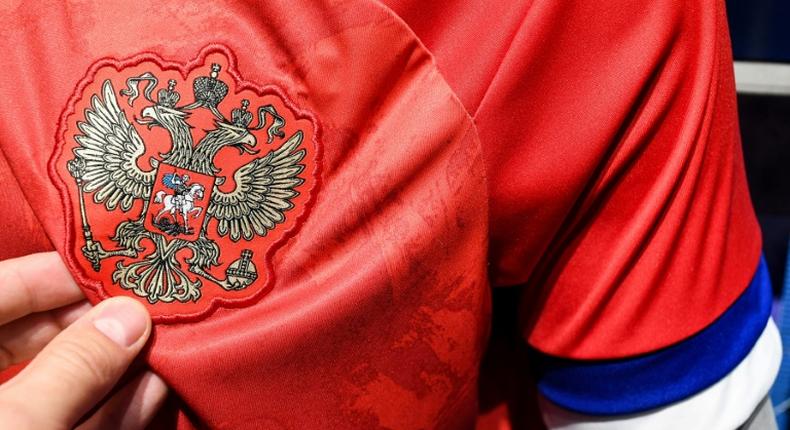 The new Adidas-designed Russian football team shirt has the national flag colours, white, red and blue, inverted on the sleeve, according to critics