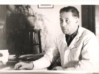 Szymon Remigolski w pracy w Szczecinie, lata 50. XX w.