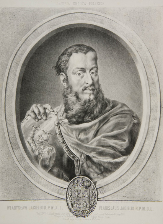 Marcello Bacciarelli - Władysław Jagiełło (1351-1434) król Polski, wielki książę litewski (grafika z XIX w.)