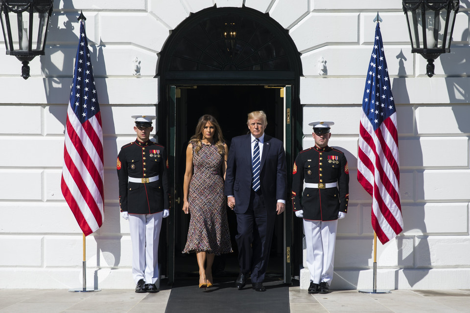 Melania Trump i Donald Trump na spotkaniu z premierem Tajlandii