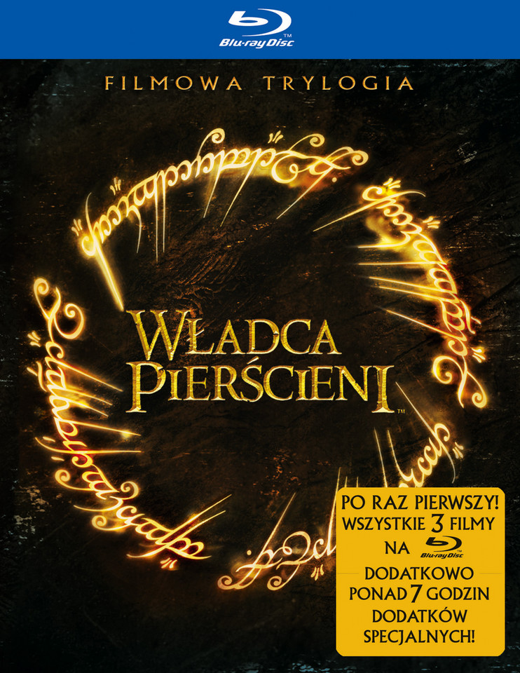 Okładka wydania Blu-Ray trylogii "Władca Pierścieni"